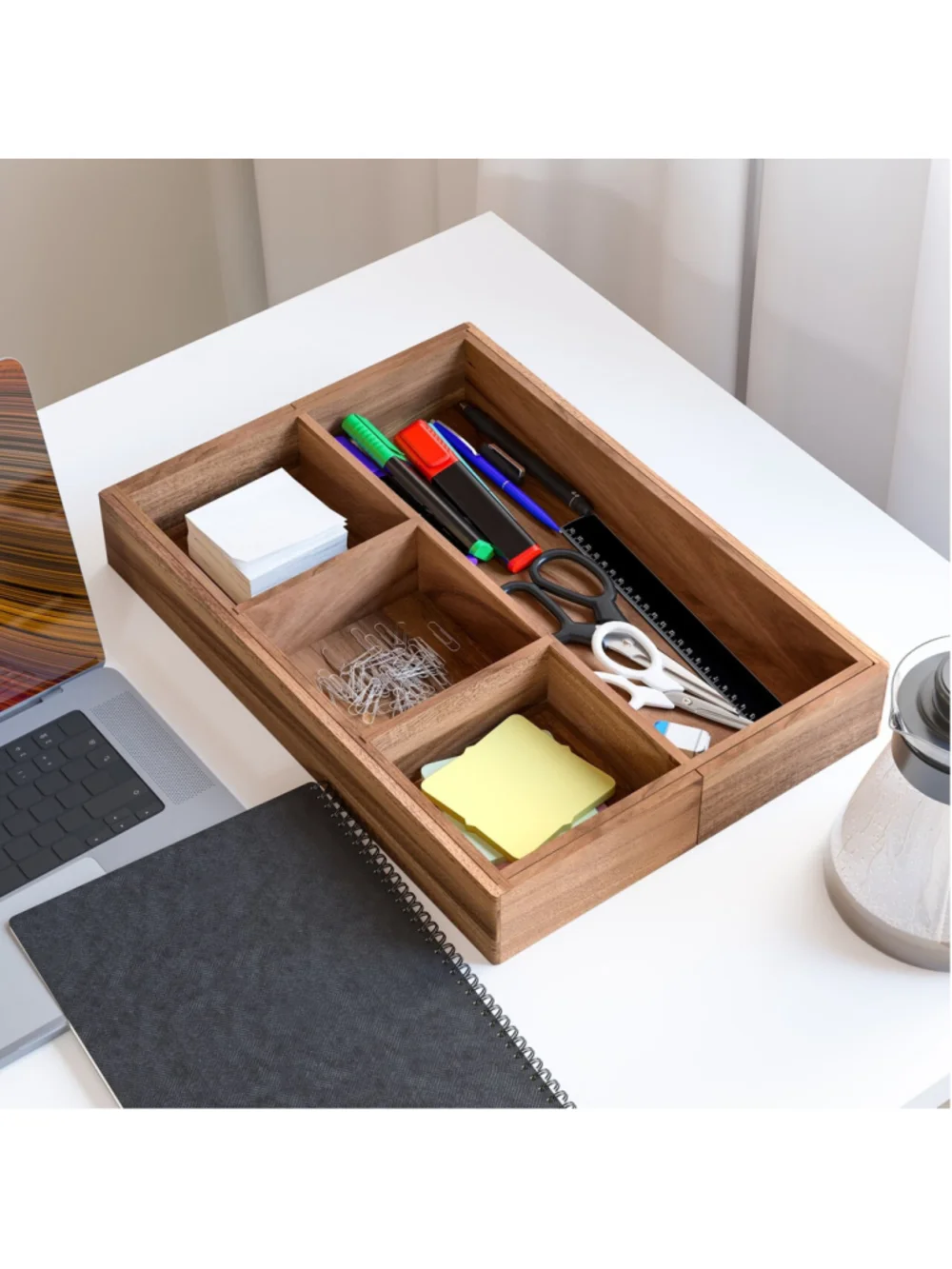 Seville Classics 9-Piece Acacia Wood Storage Box Set